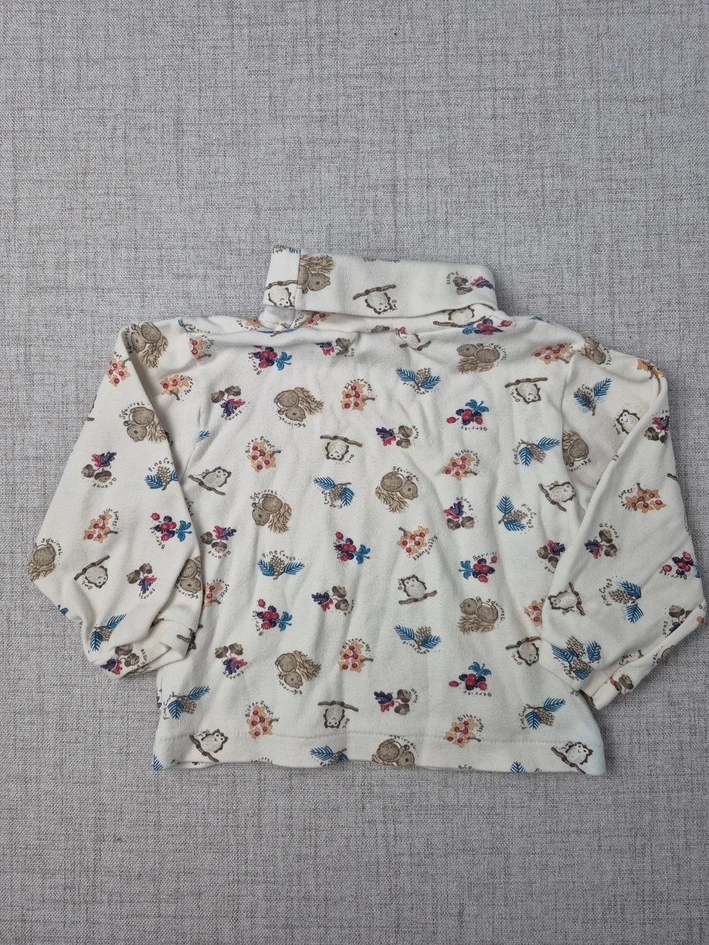 Vintage 90s Carter's Toddler Quilted Overalls & Turtleneck Set 18-24M Woodland